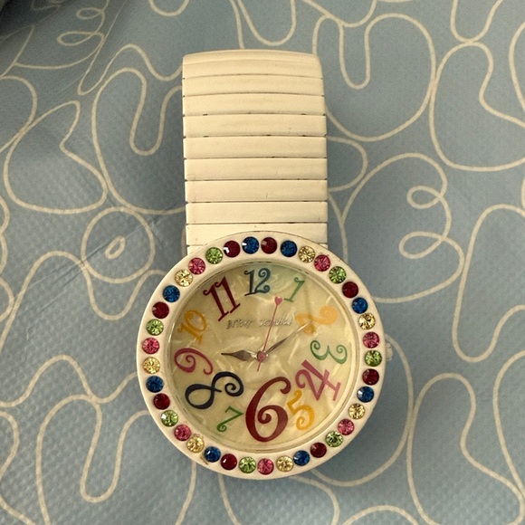 Betsey Johnson Accessories - Betsey Johnson White Multicolor Watch needs battery but is new condition.